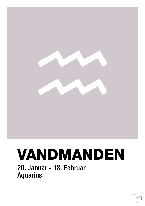 plakat: stjernesymbol vandmanden - dusty lilac-Stjernetegn-A1two3
