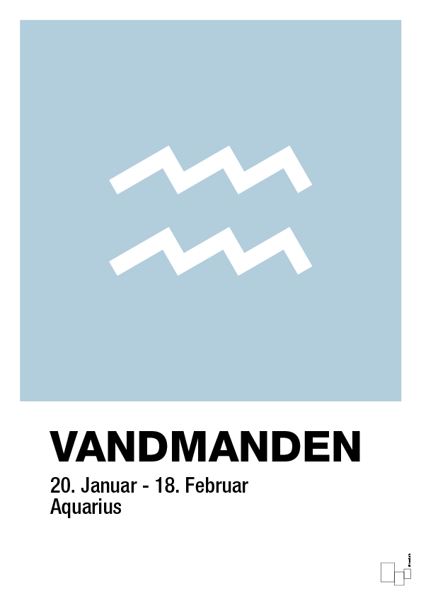 plakat: stjernesymbol vandmanden - heavenly blue-Stjernetegn-A1two3