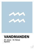 plakat: stjernesymbol vandmanden - heavenly blue-Stjernetegn-A1two3