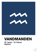 plakat: stjernesymbol vandmanden - lapis blue-Stjernetegn-A1two3