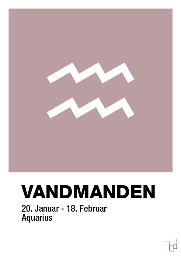 plakat: stjernesymbol vandmanden - light rose-Stjernetegn-A1two3