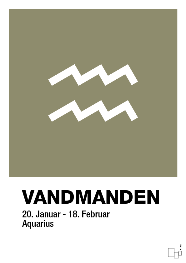 plakat: stjernesymbol vandmanden - misty forrest-Stjernetegn-A1two3