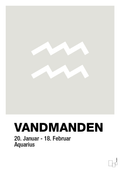 plakat: stjernesymbol vandmanden - painters white-Stjernetegn-A1two3