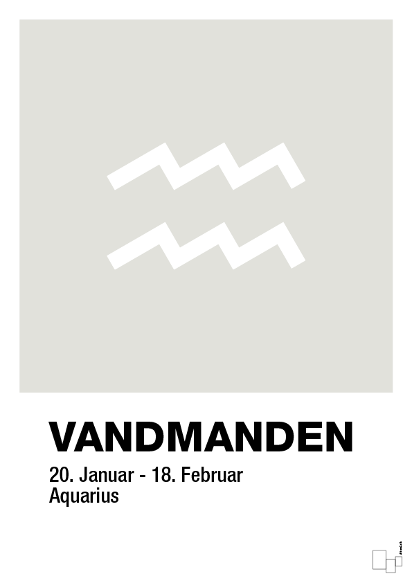 plakat: stjernesymbol vandmanden - painters white-Stjernetegn-A1two3