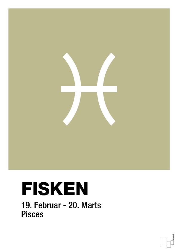 plakat: stjernesymbol fisken - back to nature-Stjernetegn-A1two3