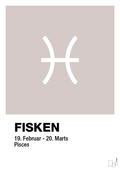 plakat: stjernesymbol fisken - broken beige-Stjernetegn-A1two3