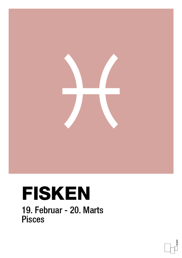 plakat: stjernesymbol fisken - bubble shell-Stjernetegn-A1two3