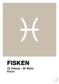 plakat: stjernesymbol fisken - creamy mushroom-Stjernetegn-A1two3