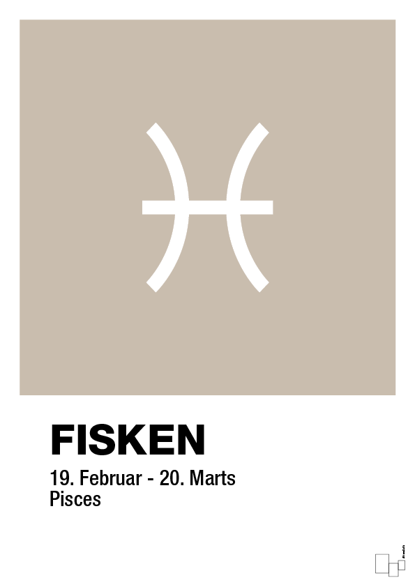 plakat: stjernesymbol fisken - creamy mushroom-Stjernetegn-A1two3