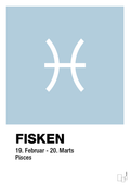 plakat: stjernesymbol fisken - heavenly blue-Stjernetegn-A1two3