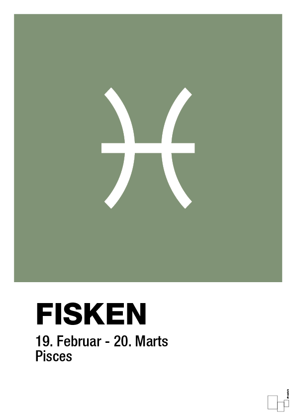 plakat: stjernesymbol fisken - jade-Stjernetegn-A1two3