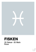 plakat: stjernesymbol fisken - light drizzle-Stjernetegn-A1two3