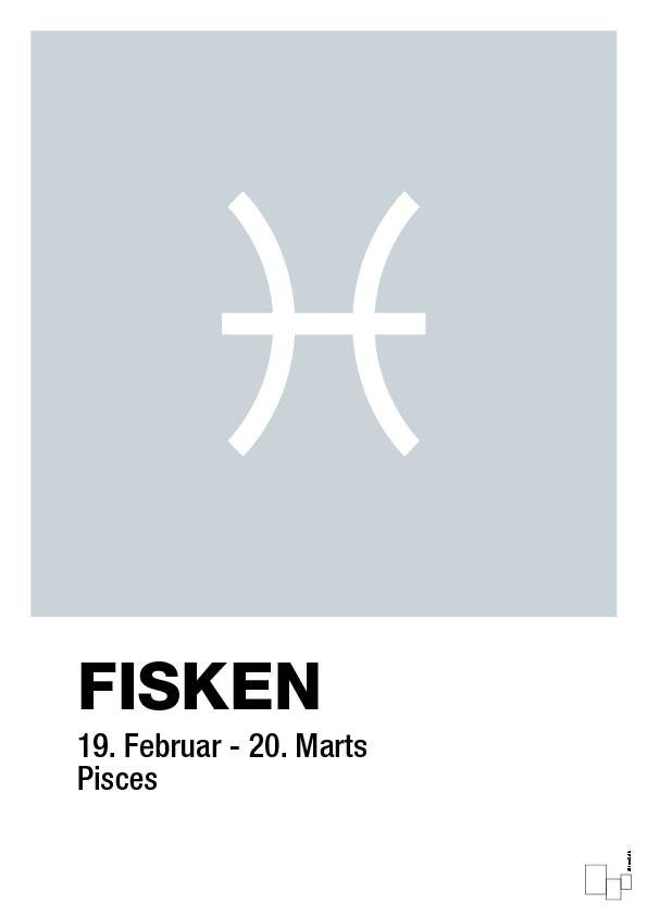 plakat: stjernesymbol fisken - light drizzle-Stjernetegn-A1two3
