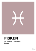 plakat: stjernesymbol fisken - light rose-Stjernetegn-A1two3