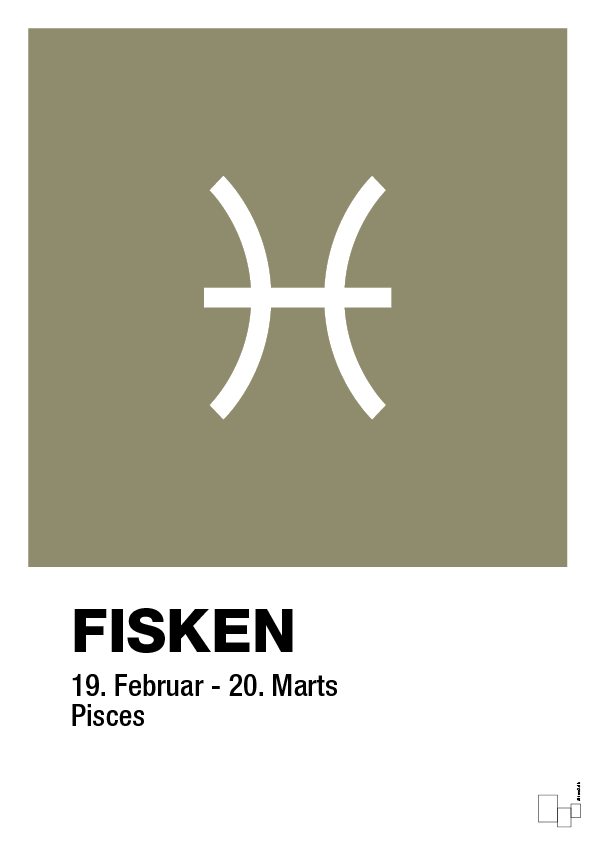 plakat: stjernesymbol fisken - misty forrest-Stjernetegn-A1two3