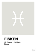 plakat: stjernesymbol fisken - painters white-Stjernetegn-A1two3