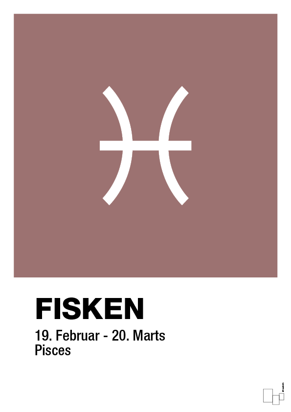 plakat: stjernesymbol fisken - plum-Stjernetegn-A1two3
