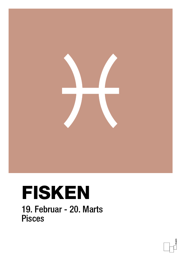 plakat: stjernesymbol fisken - powder-Stjernetegn-A1two3