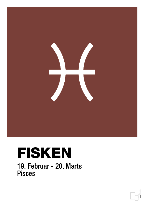 plakat: stjernesymbol fisken - red pepper-Stjernetegn-A1two3