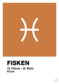 plakat: stjernesymbol fisken - rumba orange-Stjernetegn-A1two3