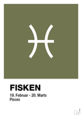 plakat: stjernesymbol fisken - secret meadow-Stjernetegn-A1two3