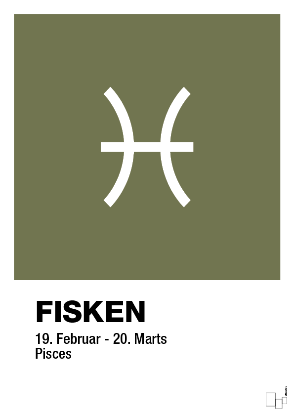 plakat: stjernesymbol fisken - secret meadow-Stjernetegn-A1two3