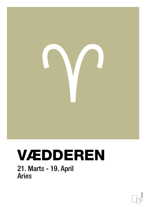 plakat: stjernesymbol vædderen - back to nature-Stjernetegn-A1two3