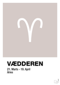 plakat: stjernesymbol vædderen - broken beige-Stjernetegn-A1two3