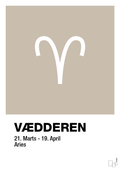 plakat: stjernesymbol vædderen - creamy mushroom-Stjernetegn-A1two3
