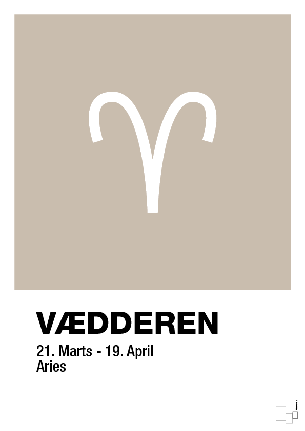 plakat: stjernesymbol vædderen - creamy mushroom-Stjernetegn-A1two3