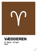 plakat: stjernesymbol vædderen - dark brown-Stjernetegn-A1two3