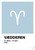 plakat: stjernesymbol vædderen - heavenly blue-Stjernetegn-A1two3