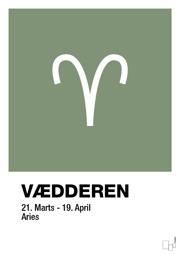 plakat: stjernesymbol vædderen - jade-Stjernetegn-A1two3