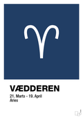 plakat: stjernesymbol vædderen - lapis blue-Stjernetegn-A1two3