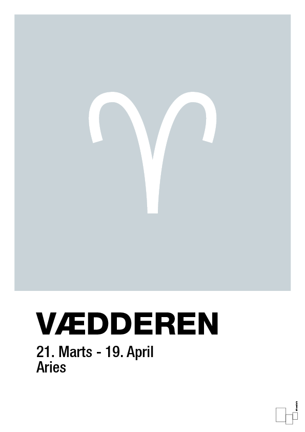 plakat: stjernesymbol vædderen - light drizzle-Stjernetegn-A1two3