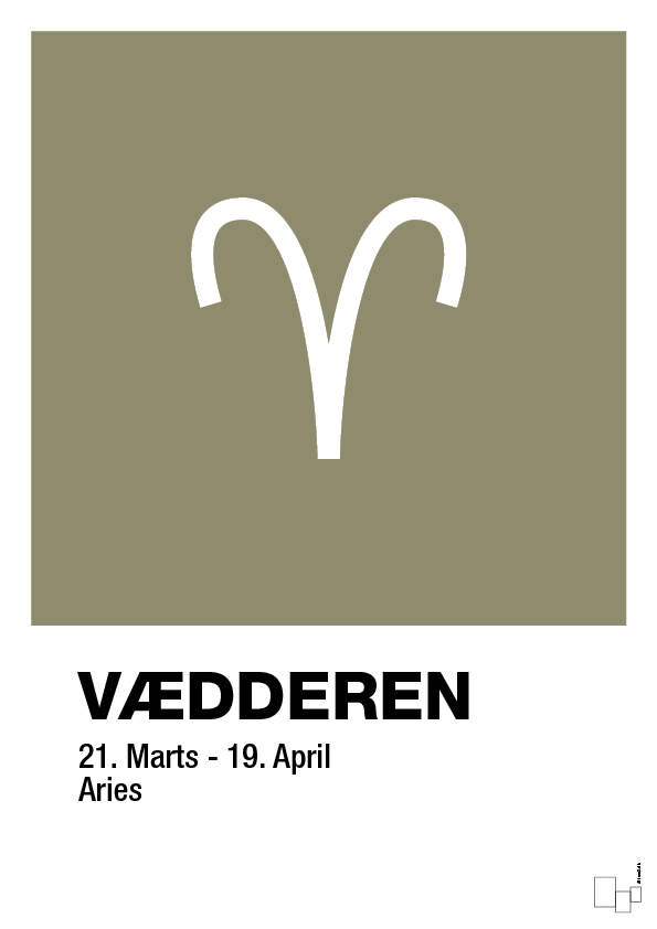 plakat: stjernesymbol vædderen - misty forrest-Stjernetegn-A1two3