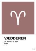 plakat: stjernesymbol vædderen - plum-Stjernetegn-A1two3