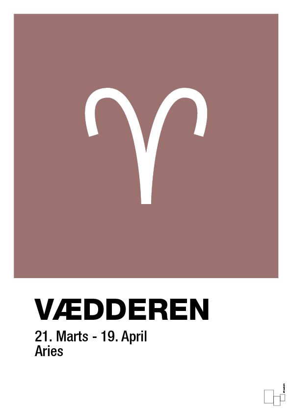 plakat: stjernesymbol vædderen - plum-Stjernetegn-A1two3