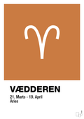 plakat: stjernesymbol vædderen - rumba orange-Stjernetegn-A1two3
