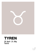 plakat: stjernesymbol tyren - broken beige-Stjernetegn-A1two3