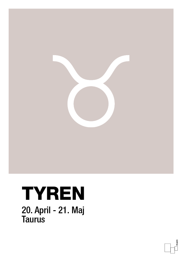 plakat: stjernesymbol tyren - broken beige-Stjernetegn-A1two3