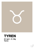 plakat: stjernesymbol tyren - creamy mushroom-Stjernetegn-A1two3