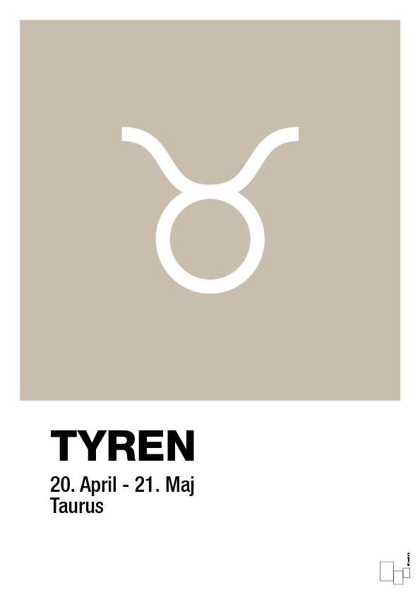 plakat: stjernesymbol tyren - creamy mushroom-Stjernetegn-A1two3