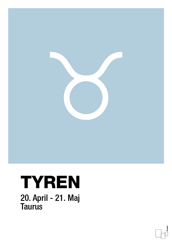 plakat: stjernesymbol tyren - heavenly blue-Stjernetegn-A1two3