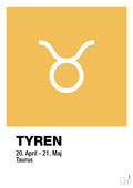 plakat: stjernesymbol tyren - honeycomb-Stjernetegn-A1two3