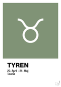 plakat: stjernesymbol tyren - jade-Stjernetegn-A1two3