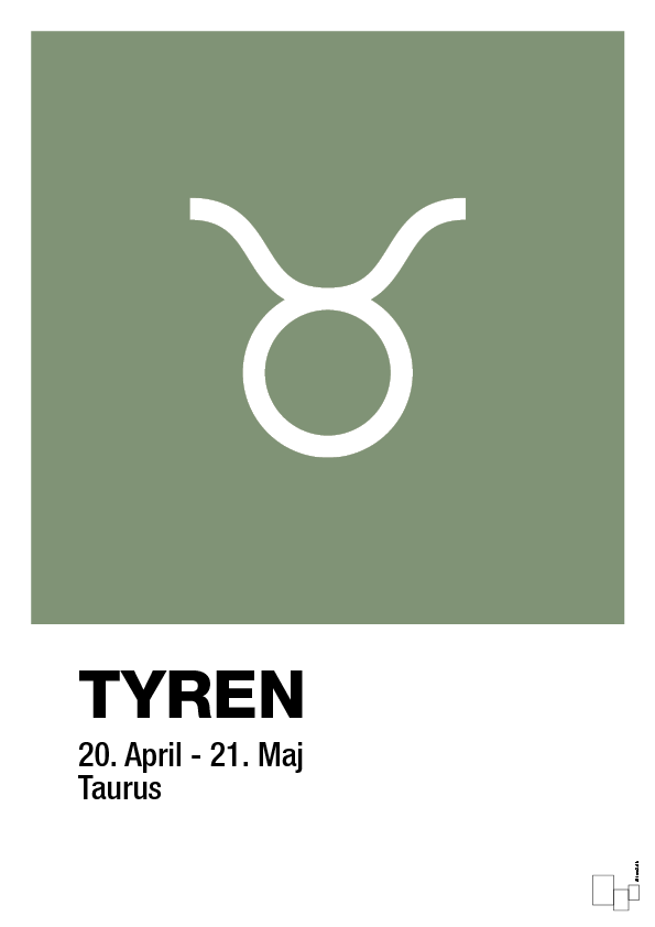 plakat: stjernesymbol tyren - jade-Stjernetegn-A1two3
