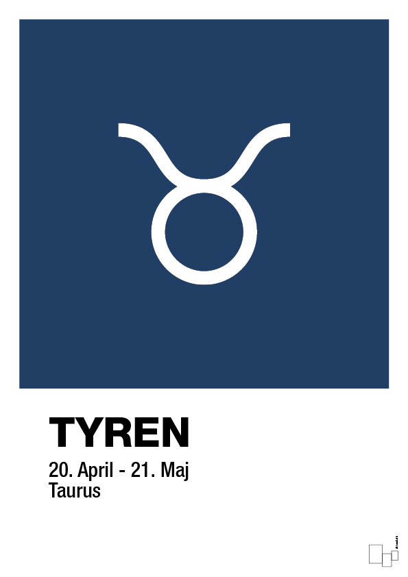 plakat: stjernesymbol tyren - lapis blue-Stjernetegn-A1two3