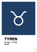plakat: stjernesymbol tyren - lapis blue-Stjernetegn-A1two3