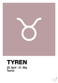 plakat: stjernesymbol tyren - light rose-Stjernetegn-A1two3